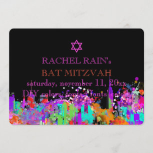 Convite PixDezines NYC bar/bat mitzvah urbano