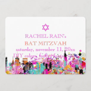 Convite PixDezines NYC bar/bat mitzvah urbano