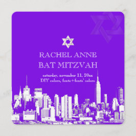 Convite PixDezines NYC skyline/bat mitzvah