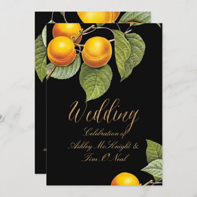 Convite PixDezines Orchard/Peaches/Redoute (Frente/Verso)