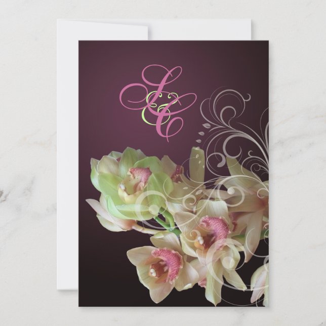 Convite PixDezines Orchid + Floreio Ornamental (Frente)
