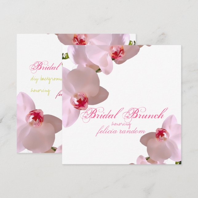 Convite PixDezines Orquídeas/phalaenopsis/fundo de DIY (Frente/Verso)