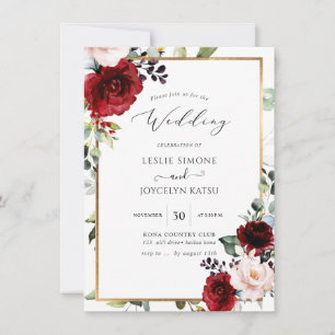 Convite PixDezines Paixão Floral Aquarela Casamento