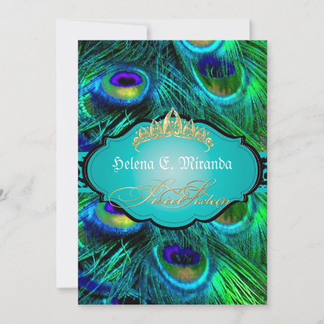 Convite PixDezines pavão+chita/doce dezesseis (Frente)