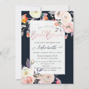 Convite PixDezines Peaches+Cream Roses Brunch de Noiva