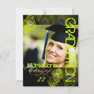 Convite PixDezines Peacock, graduação de 2012, fundo de 