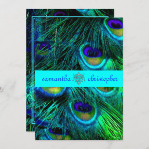 Convite PixDezines PEACOCK PENTHTHER/AQUA/TURQUOISE CONVID