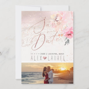 Convite PixDezines Peônias Beije em Aquarela Salve o Dia