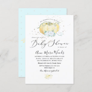 Convite PixDezines Pequeno Chá de fraldas de Abóbora