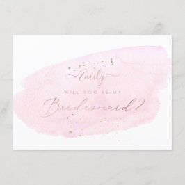 Convite PixDezines Pink Watercolor Você Vai... Bridesmaid