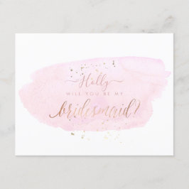 Convite PixDezines Pink Watercolor Você Vai... Bridesmaid