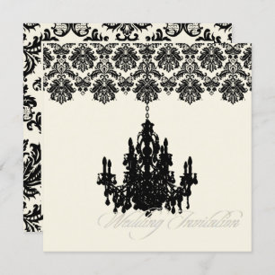 Convite PixDezines Piqué Damask + Chandelier