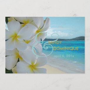 Convite PixDezines PLUMERIA LEI/CASAMENTO NA PRAIA