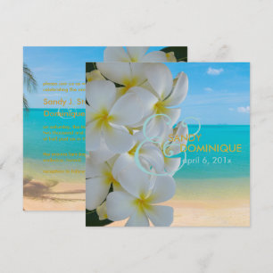 Convite PixDezines Plumeria Lei/casamento na praia/tropica