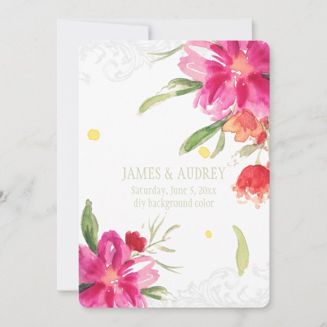 Convite PixDezines pode florir/aquarela (Frente)