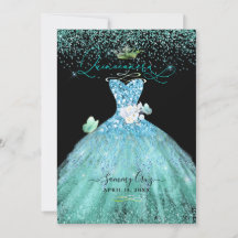 PixDezines Quinceanera Aqua Teal Glitter