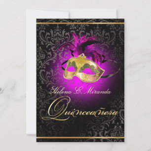 Convite PixDezines Quincenera/Magenta/DIY cor!!/Damasceno