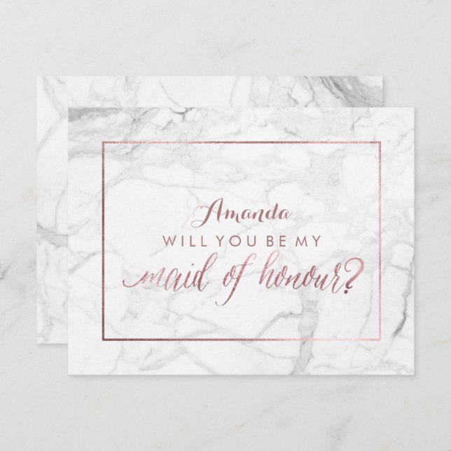 Convite PixDezines Rosa Dourado Você Será Minha Companhia. (Frente/Verso)