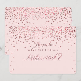 Convite PixDezines, Rosa Dourado, Você Vai... Bridesmaid