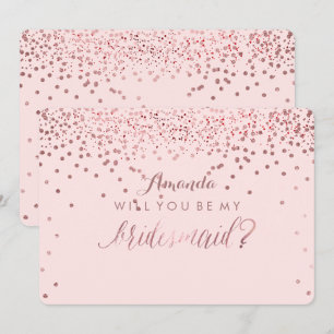 Convite PixDezines, Rosa Dourado, Você Vai... Bridesmaid
