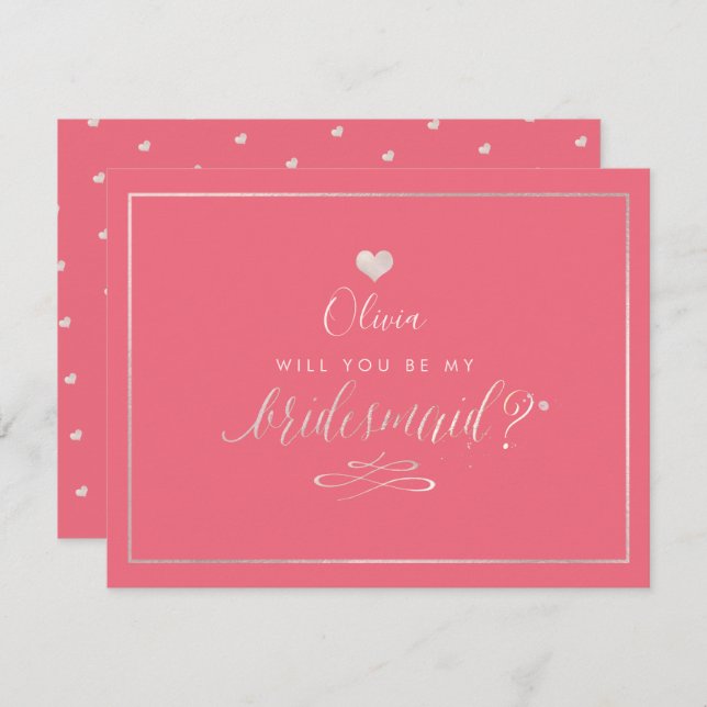 Convite PixDezines - Rosa Esbranquiçado Iridescente, Bride (Frente/Verso)