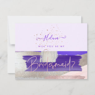 Convite PixDezines Rose Gold+Purple Você Será ... Dama de