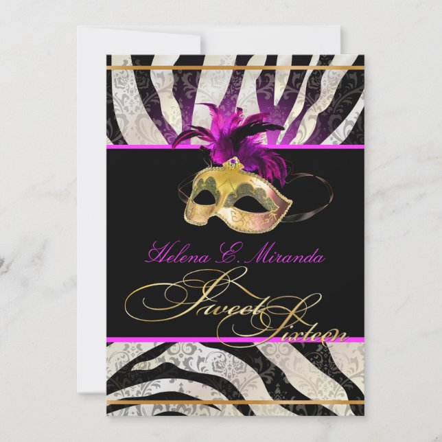 Convite PixDezines Rossi 16 Mascarada/cor DIY!! (Frente)