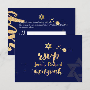 Convite PixDezines rsvp DIY color, Bar Mitzvah