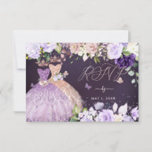 PixDezines RSVP Twins Quinceanera Rosa Dourada Lil