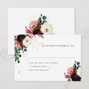 Convite PixDezines Rustic Bloom Watercolor RSVP