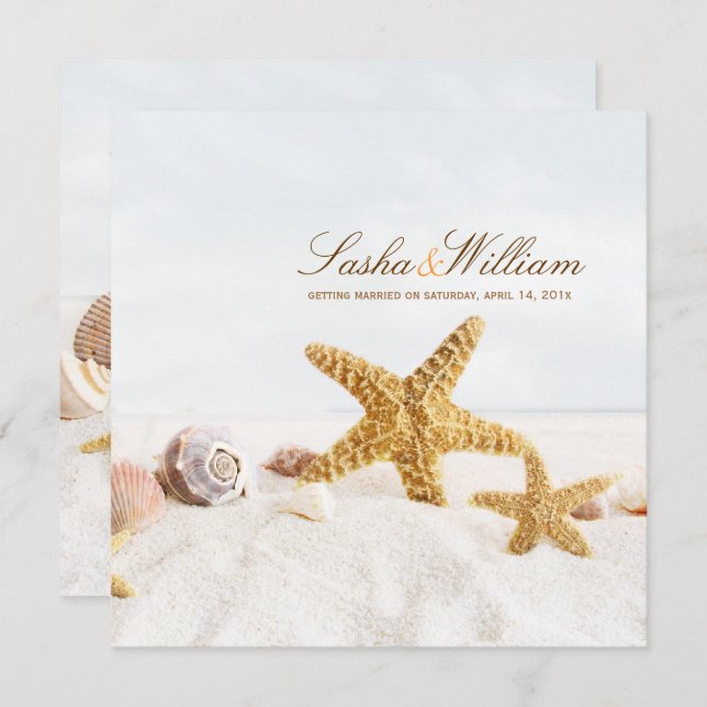 Convite PixDezines Seashells/Beach Invitations/DIY (Frente/Verso)