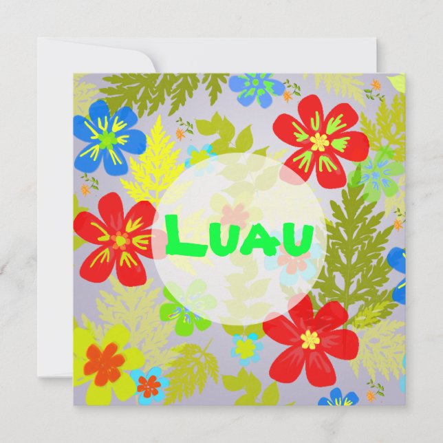Convite PixDezines selva havaiana/cor do fundo DIY (Frente)