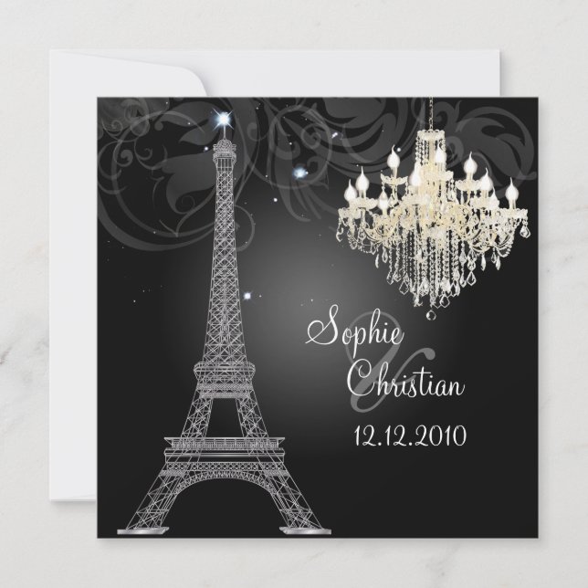 Convite PixDezines SILVER EIFFEL+CRYSTAL CHANDELIER (Frente)