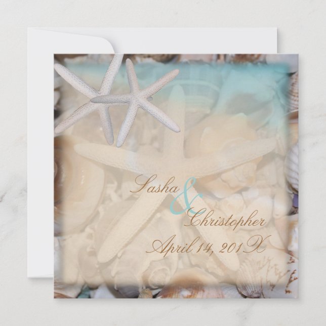 Convite PixDezines Sob o Mar, Estrela-do-Mar/Convites (Frente)