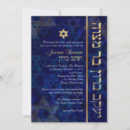Convite PixDezines Sublime/Bar Mitzvah/Azul/Dourado