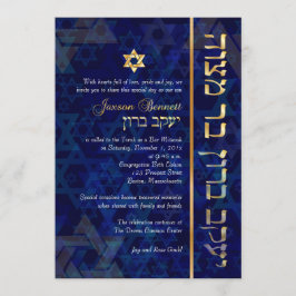 Convite PixDezines Sublime/Bar Mitzvah/Azul/Dourado