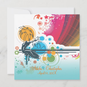 Convite PixDezines Surfistas Retro, eventos de destino