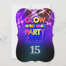 Convite PixDezines Sweet 15/Glow Party