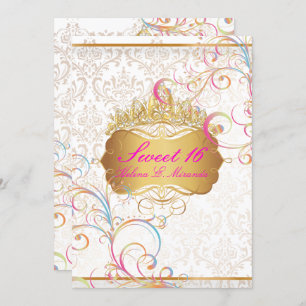 Convite PixDezines SWEET 16/Rainbow Swirls