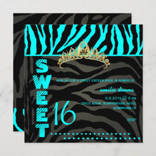 Convite PixDezines Sweet 16/Zebra Stripes