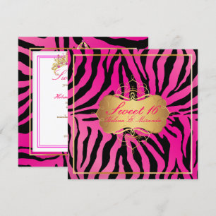 Convite PixDezines Sweet 16/Zebra Stripes
