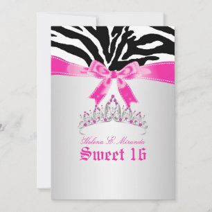 Convite PixDezines Sweet 16/Zebra Stripes