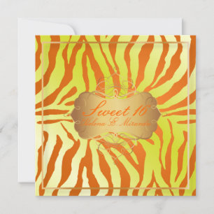 Convite PixDezines Sweet 16/Zebra Stripes