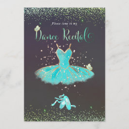 Convite PixDezines TurquoiseTutu Butterflies Dance Conside