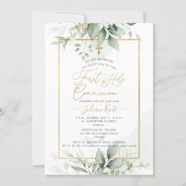 Convite PixDezines Verde Eucalyptus 1ª Comunidade Dourada