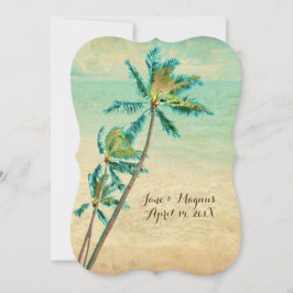 Convite PixDezines Vintage Hawaiian Beach/teal