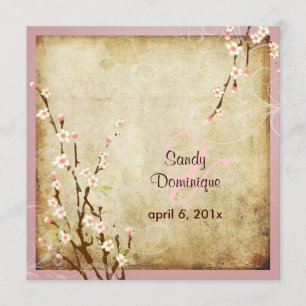 Convite PixDezines Vintage Sakura, cores DIY!