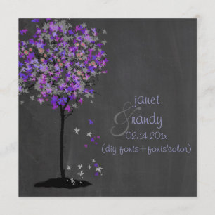 Convite PixDezines violet/maple tree/chalkboard