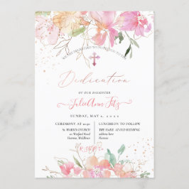 Convite PixDezines Watercolor Blush Sweet Peas Dedicação