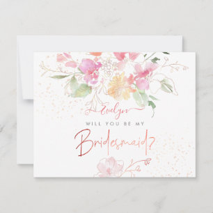 Convite PixDezines Watercolor Blushing Bridesmaid